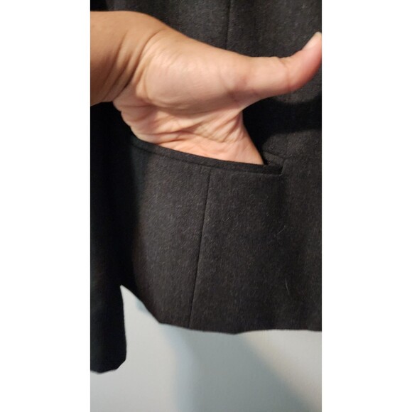 Lands' End Women's Wool Blazer Size 10 Reg Charcoal - Picture 3 of 6